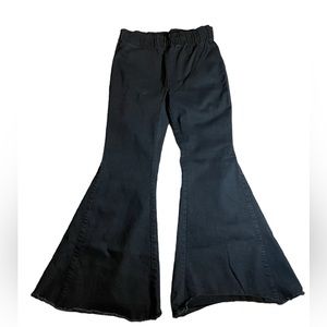 Black Stretch Waist Super Flare Bell Bottom Pants XL Fits Like 12/13